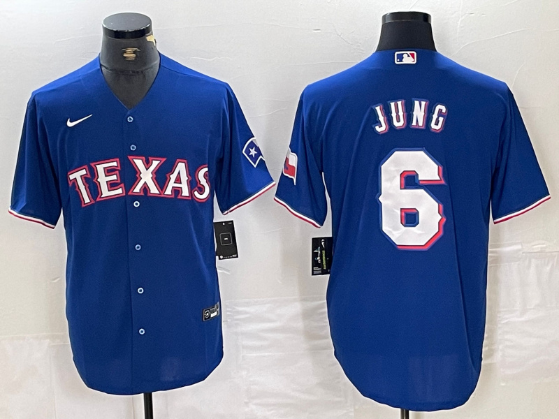 Men's Texas Rangers #6 Josh Jung Royal Cool Base Stitched Baseball Jersey Men's Texas Rangers #6 Josh Jung Royal Cool Base Stitched Baseball Jersey