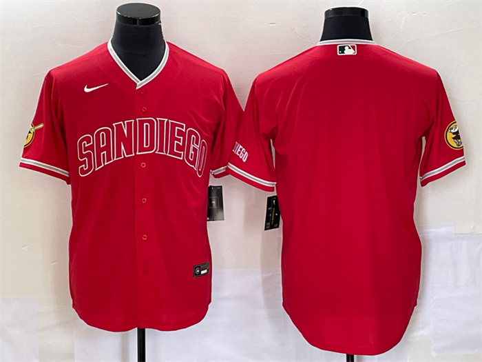 Men's San Diego Padres Blank Red Cool Base Stitched Baseball Jersey Men's San Diego Padres Blank Red Cool Base Stitched Baseball Jersey
