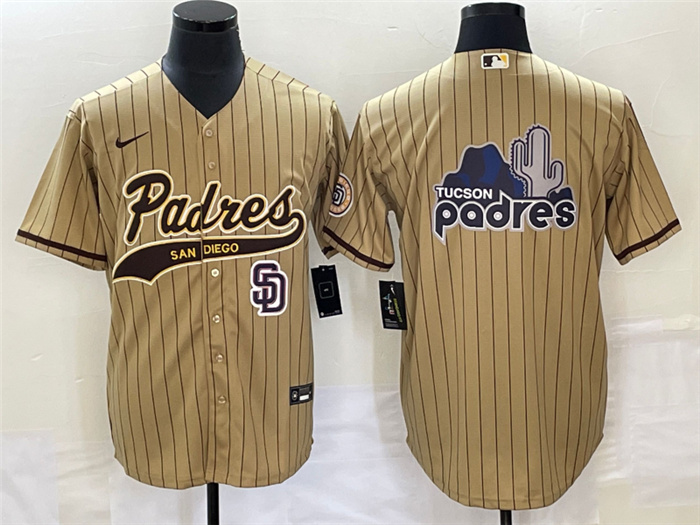 Men's San Diego Padres Tan Big Logo In Back Cool Base Stitched Baseball Jersey Men's San Diego Padres Tan Big Logo In Back Cool Base Stitched Baseball Jersey