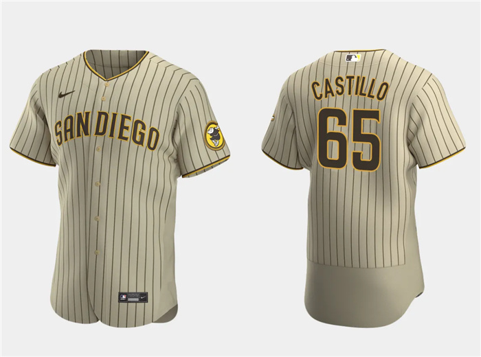 Men's San Diego Padres #65 José Castillo Tan Flex Base Stitched Baseball Jersey Men's San Diego Padres #65 José Castillo Tan Flex Base Stitched Baseball Jersey