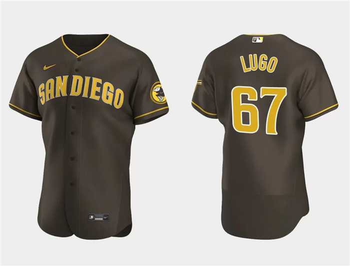 Men's San Diego Padres #67 Seth Lugo Brown Flex Base Stitched Baseball Jersey Men's San Diego Padres #67 Seth Lugo Brown Flex Base Stitched Baseball Jersey