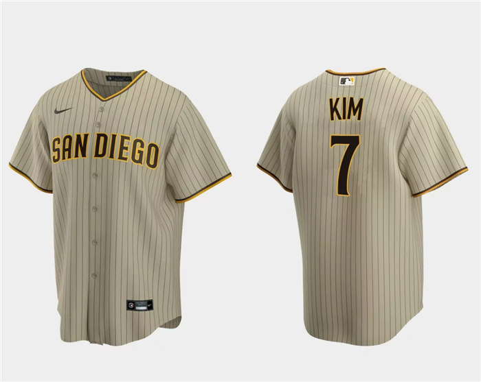 Men's San Diego Padres #7 Ha-Seong Kim Tan Cool Base Stitched Jersey Men's San Diego Padres #7 Ha-Seong Kim Tan Cool Base Stitched Jersey