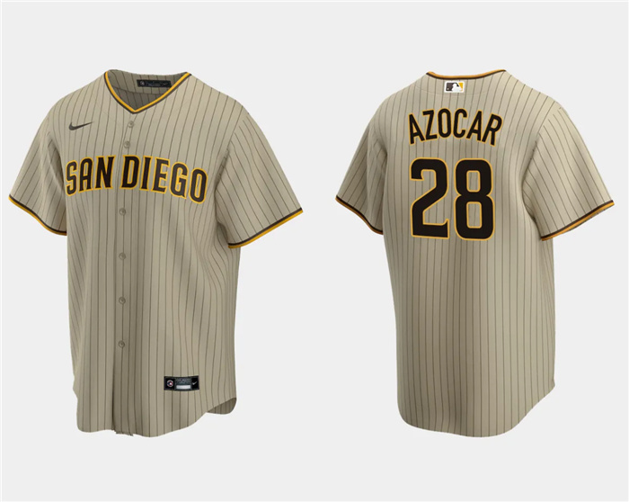 Men's San Diego Padres #28 José Azocar Tan Cool Base Stitched Jersey Men's San Diego Padres #28 José Azocar Tan Cool Base Stitched Jersey