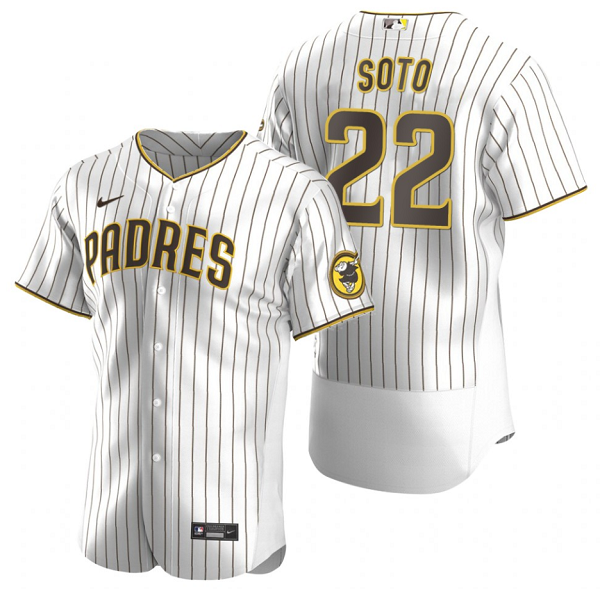 Men's San Diego Padres #22 Juan Soto White Flex Base Stitched Baseball Jersey Men's San Diego Padres #22 Juan Soto White Flex Base Stitched Baseball Jersey