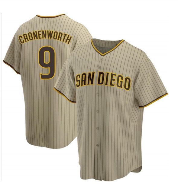 Men's San Diego Padres #9 Jake Cronenworth Brown Cool Base Stitched Jersey Men's San Diego Padres #9 Jake Cronenworth Brown Cool Base Stitched Jersey