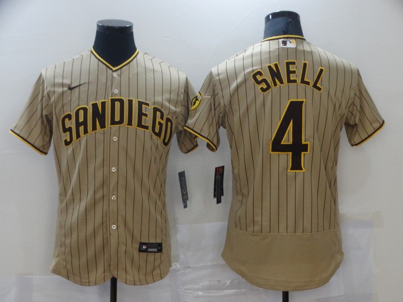 Nike Men's San Diego Padres #4 SNELL Brown Authentic Alternate Player Jersey Nike Men's San Diego Padres #4 SNELL Brown Authentic Alternate Player Jersey