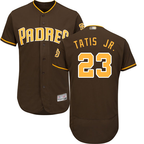 Padres #23 Fernando Tatis Jr. Brown Flexbase Authentic Collection Stitched Baseball Jersey Padres #23 Fernando Tatis Jr. Brown Flexbase Authentic Collection Stitched Baseball Jersey