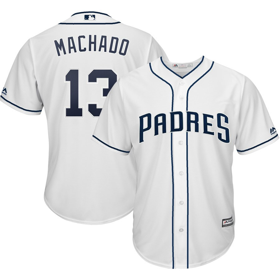 Padres 13 Manny Machado White Cool Base Jersey Padres 13 Manny Machado White Cool Base Jersey
