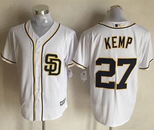 Padres #27 Matt Kemp White New Cool Base Stitched MLB Jersey Padres #27 Matt Kemp White New Cool Base Stitched MLB Jersey