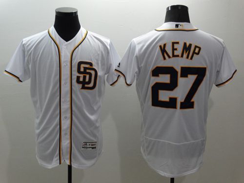 Padres #27 Matt Kemp White Flexbase Authentic Collection Stitched MLB Jersey Padres #27 Matt Kemp White Flexbase Authentic Collection Stitched MLB Jersey