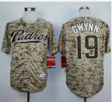 San Diego Padres #19 Tony Gwynn Camo Alternate 2 Cool Base Stitched Baseball Jersey San Diego Padres #19 Tony Gwynn Camo Alternate 2 Cool Base Stitched Baseball Jersey
