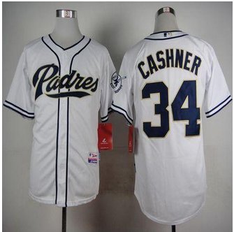 San Diego Padres #34 Andrew Cashner White Cool Base Stitched Baseball Jersey San Diego Padres #34 Andrew Cashner White Cool Base Stitched Baseball Jersey