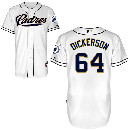 San Diego Padres #64 Alex Dickerson Authentic Personalized Home White Jersey San Diego Padres #64 Alex Dickerson Authentic Personalized Home White Jersey