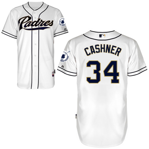 San Diego Padres #34Andrew Cashner Authentic Personalized Home White Jersey San Diego Padres #34Andrew Cashner Authentic Personalized Home White Jersey