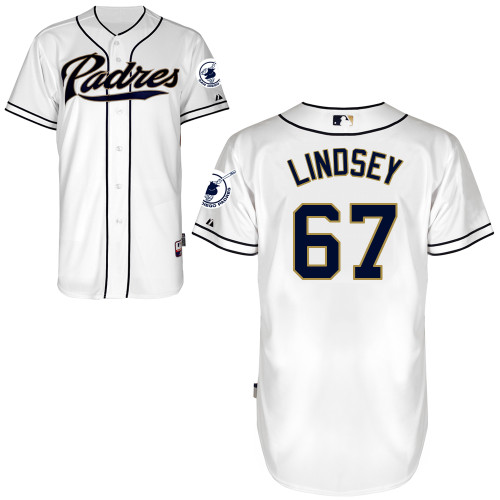 San Diego Padres #67Taylor Lindsey Authentic Personalized Home White Jersey San Diego Padres #67Taylor Lindsey Authentic Personalized Home White Jersey