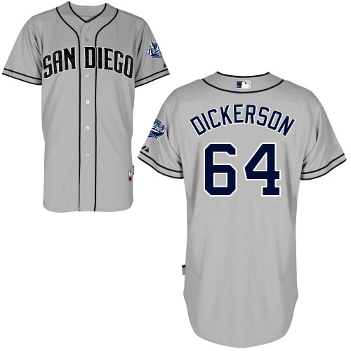 San Diego Padres #64 Alex Dickerson Authentic Personalized Road Gray Jersey San Diego Padres #64 Alex Dickerson Authentic Personalized Road Gray Jersey