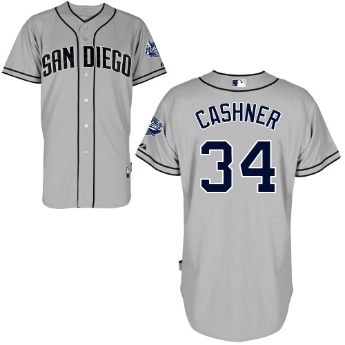 San Diego Padres #34Andrew Cashner Authentic Personalized Road Gray Jersey San Diego Padres #34Andrew Cashner Authentic Personalized Road Gray Jersey