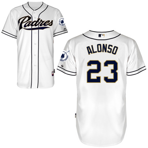 San Diego Padres #23Yonder Alonso Authentic Personalized Home White Jersey San Diego Padres #23Yonder Alonso Authentic Personalized Home White Jersey