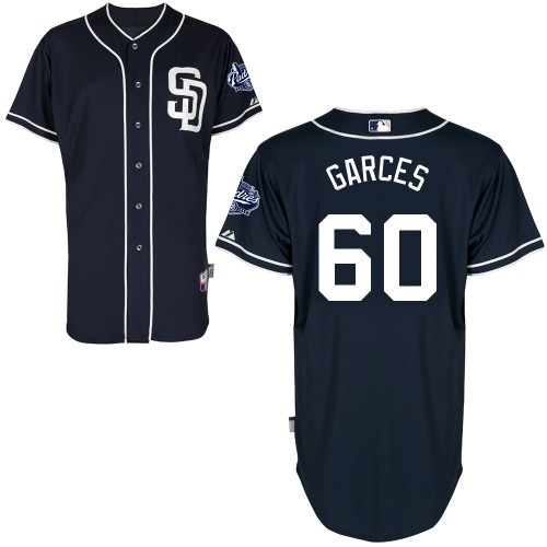 San Diego Padres #60Frank Garces Authentic Personalized Alternate Blue Jersey San Diego Padres #60Frank Garces Authentic Personalized Alternate Blue Jersey