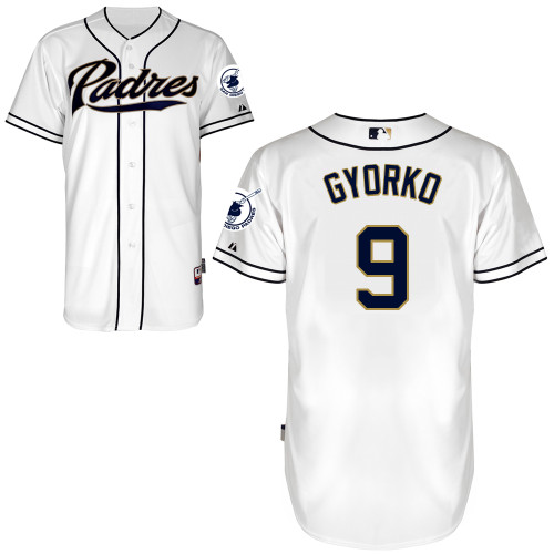 San Diego Padres #9 Jedd Gyorko Authentic Personalized Home White Jersey San Diego Padres #9 Jedd Gyorko Authentic Personalized Home White Jersey