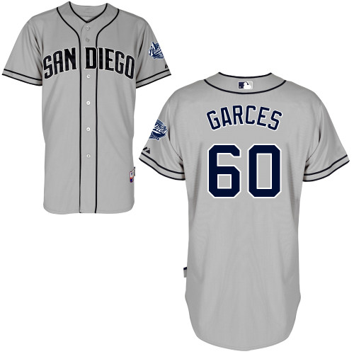 San Diego Padres #60Frank Garces Authentic Personalized Road Gray Jersey San Diego Padres #60Frank Garces Authentic Personalized Road Gray Jersey