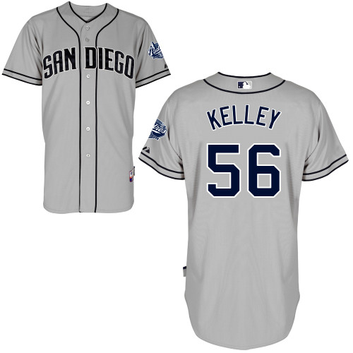 San Diego Padres #56Shawn Kelley Authentic Personalized Road Gray Jersey San Diego Padres #56Shawn Kelley Authentic Personalized Road Gray Jersey