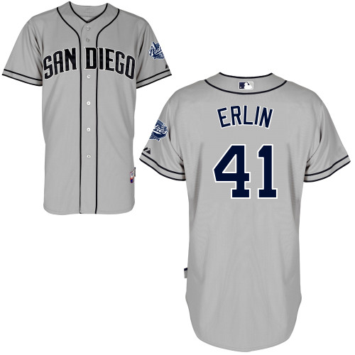 San Diego Padres #41Robbie Erlin Authentic Personalized Road Gray Jersey San Diego Padres #41Robbie Erlin Authentic Personalized Road Gray Jersey