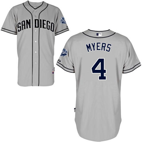 San Diego Padres #4Wil Myers Authentic Personalized Road Gray Jersey San Diego Padres #4Wil Myers Authentic Personalized Road Gray Jersey