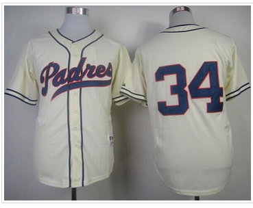 San Diego Padres #34 Rollie Fingers Cream 1948 Turn Back The Clock Baseball Jersey San Diego Padres #34 Rollie Fingers Cream 1948 Turn Back The Clock Baseball Jersey