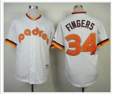 San Diego Padres #34 Rollie Fingers White 1984 Turn Back The Clock Stitched Baseball Jersey San Diego Padres #34 Rollie Fingers White 1984 Turn Back The Clock Stitched Baseball Jersey