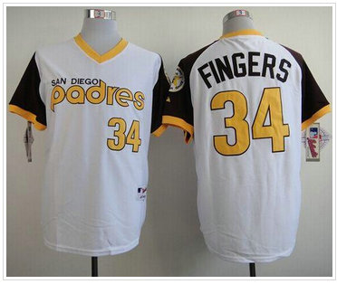 San Diego Padres #34 Rollie Fingers White 1978 Turn Back The Clock Stitched Baseball Jersey San Diego Padres #34 Rollie Fingers White 1978 Turn Back The Clock Stitched Baseball Jersey