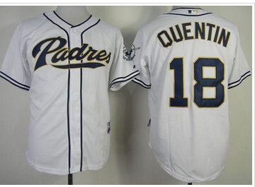 San Diego Padres #18 Carlos Quentin White Cool Base Baseball Jersey San Diego Padres #18 Carlos Quentin White Cool Base Baseball Jersey