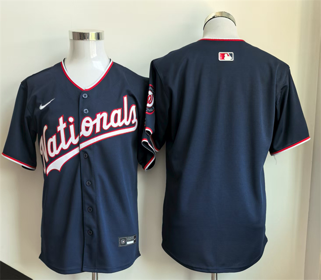 Men's Washington Nationals Blank Navy Stitched Baseball Jersey Men's Washington Nationals Blank Navy Stitched Baseball Jersey