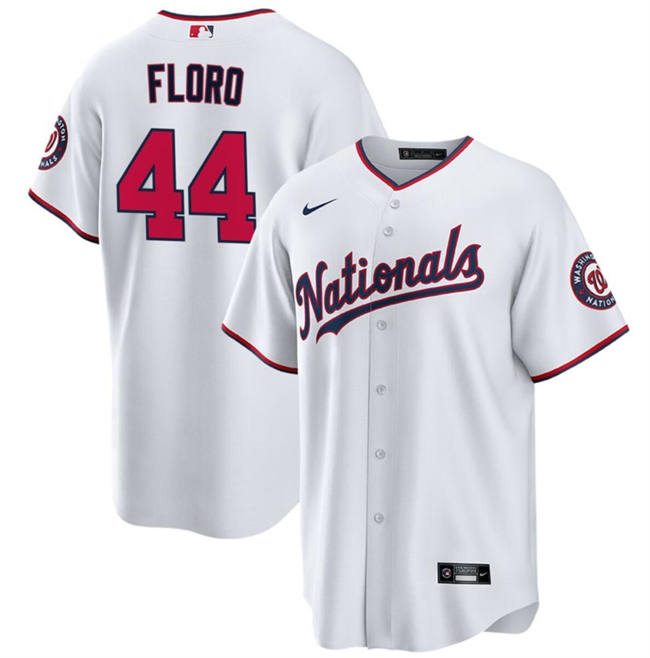 Men's Washington Nationals #44 Dylan Floro White Cool Base Stitched Baseball Jersey Men's Washington Nationals #44 Dylan Floro White Cool Base Stitched Baseball Jersey