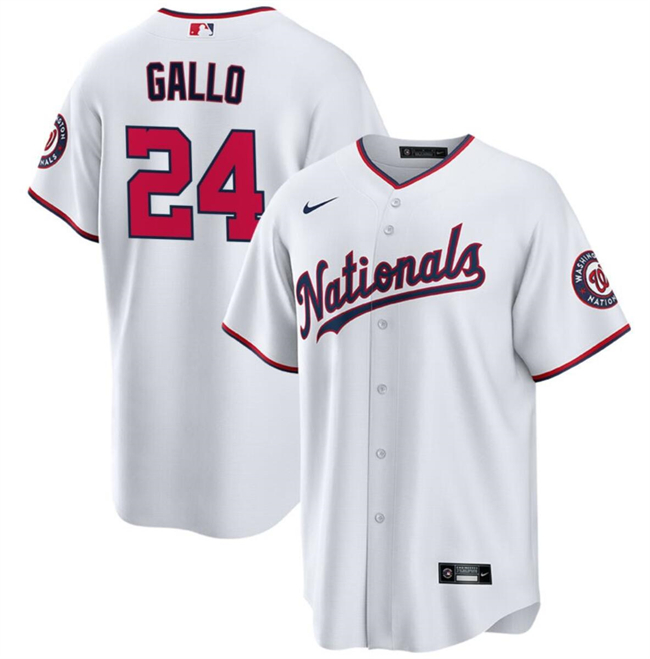 Men's Washington Nationals #24 Joey Gallo White Cool Base Stitched Baseball Jersey Men's Washington Nationals #24 Joey Gallo White Cool Base Stitched Baseball Jersey