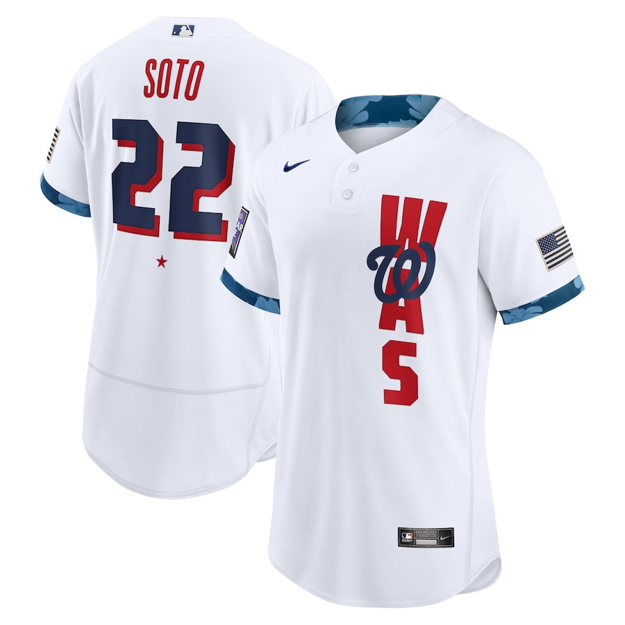Men's Washington Nationals Juan Soto Nike White 2021 MLB All-Star Game Authentic Player Jersey Men's Washington Nationals Juan Soto Nike White 2021 MLB All-Star Game Authentic Player Jersey