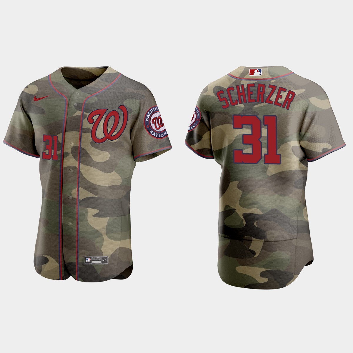 Washington Nationals #31 Max Scherzer Men's Nike 2021 Armed Forces Day Authentic MLB Jersey -Camo Washington Nationals #31 Max Scherzer Men's Nike 2021 Armed Forces Day Authentic MLB Jersey -Camo