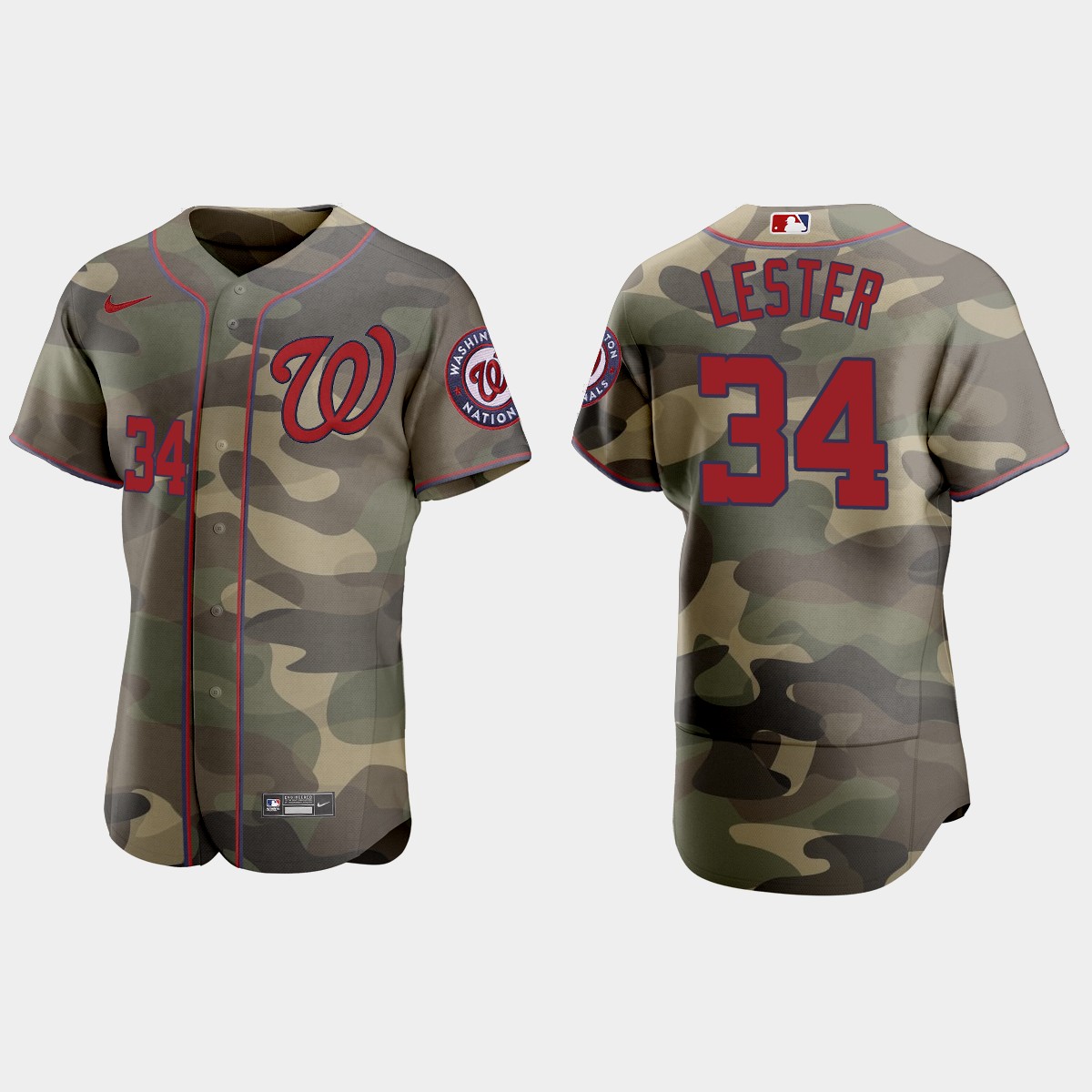 Washington Nationals #34 Jon Lester Men's Nike 2021 Armed Forces Day Authentic MLB Jersey -Camo Washington Nationals #34 Jon Lester Men's Nike 2021 Armed Forces Day Authentic MLB Jersey -Camo