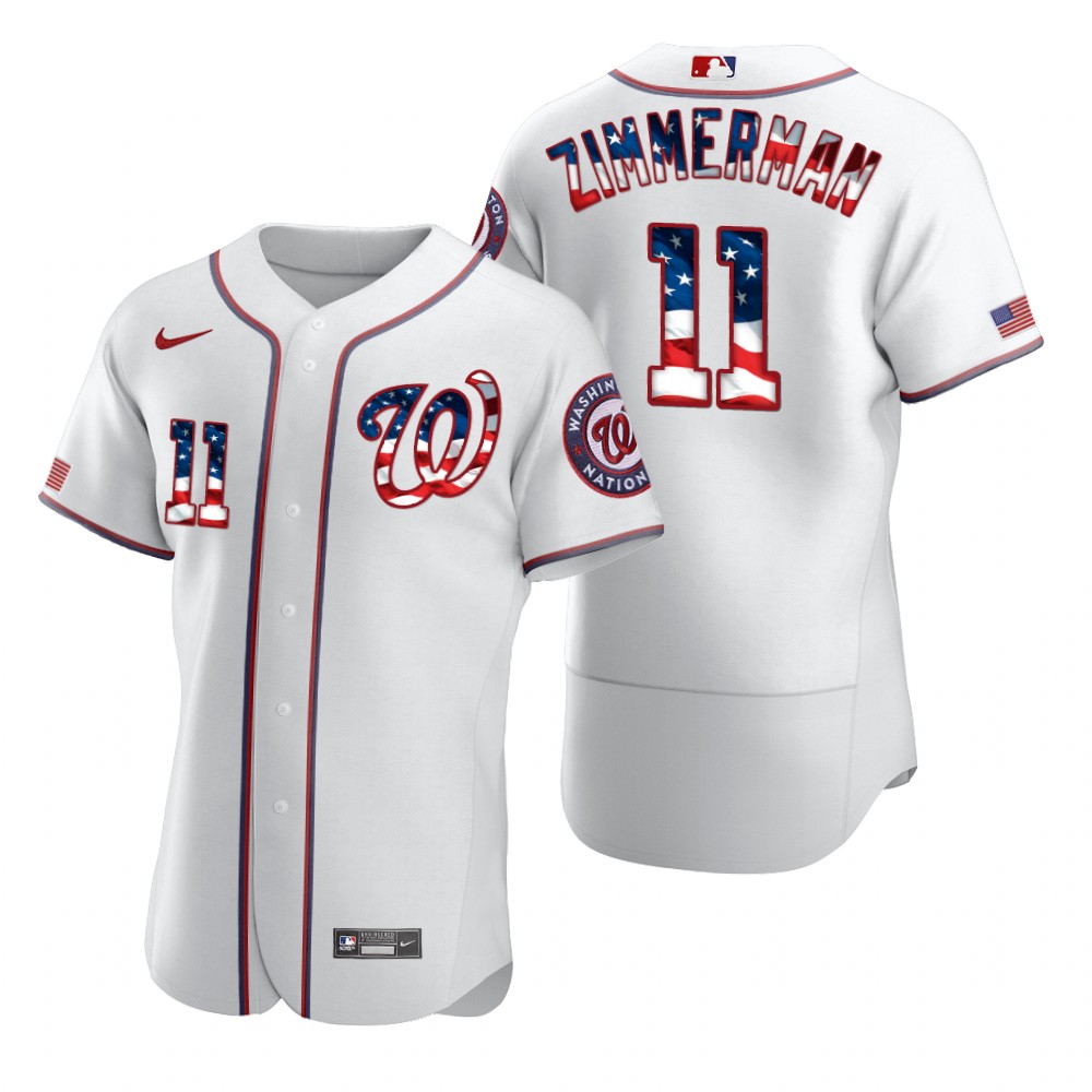 Washington Nationals #11 Ryan Zimmerman Men's Nike White Fluttering USA Flag Limited Edition Authentic MLB Jersey Washington Nationals #11 Ryan Zimmerman Men's Nike White Fluttering USA Flag Limited Edition Authentic MLB Jersey