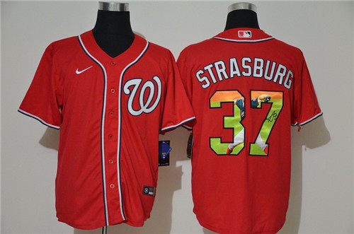Nationals 37 Stephen Strasburg Red Nike Cool Base Player Jersey Nationals 37 Stephen Strasburg Red Nike Cool Base Player Jersey