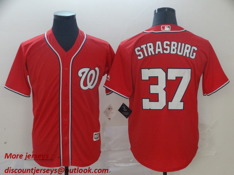 Nationals 37 Stephen Strasburg Red Cool Base Jersey Nationals 37 Stephen Strasburg Red Cool Base Jersey