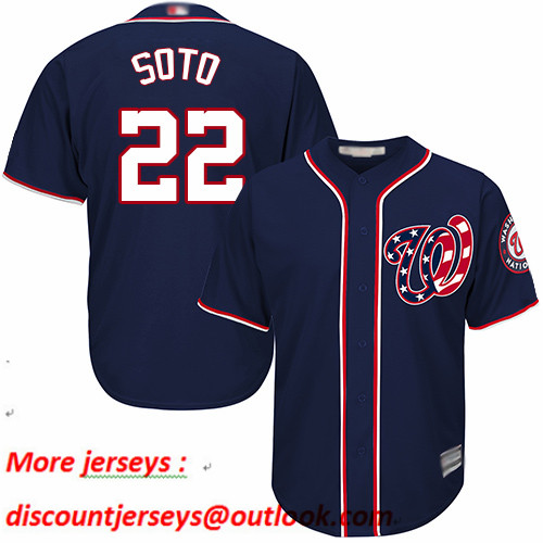 Nationals #22 Juan Soto Navy Blue New Cool Base Stitched Baseball Jersey Nationals #22 Juan Soto Navy Blue New Cool Base Stitched Baseball Jersey