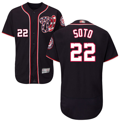 Nationals #22 Juan Soto Navy Blue Flexbase Authentic Collection Stitched Baseball Jersey Nationals #22 Juan Soto Navy Blue Flexbase Authentic Collection Stitched Baseball Jersey