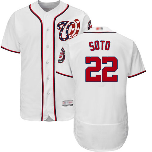 Nationals #22 Juan Soto White Flexbase Authentic Collection Stitched Baseball Jersey Nationals #22 Juan Soto White Flexbase Authentic Collection Stitched Baseball Jersey