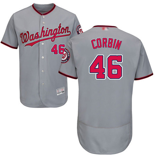 Nationals #46 Patrick Corbin Grey Flexbase Authentic Collection Stitched Baseball Jersey Nationals #46 Patrick Corbin Grey Flexbase Authentic Collection Stitched Baseball Jersey