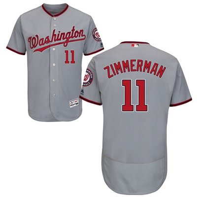 Nationals #11 Ryan Zimmerman Grey Flexbase Authentic Collection Stitched MLB Jersey Nationals #11 Ryan Zimmerman Grey Flexbase Authentic Collection Stitched MLB Jersey