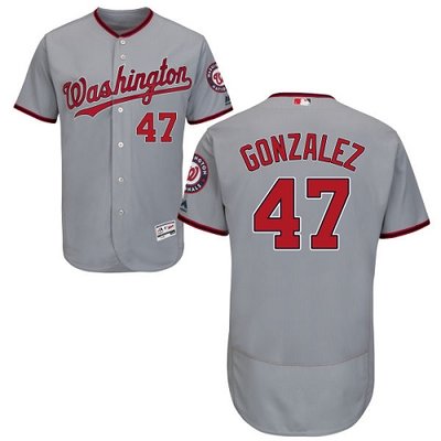 Nationals #47 Gio Gonzalez Grey Flexbase Authentic Collection Stitched MLB Jersey Nationals #47 Gio Gonzalez Grey Flexbase Authentic Collection Stitched MLB Jersey