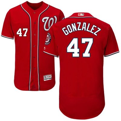 Nationals #47 Gio Gonzalez Red Flexbase Authentic Collection Stitched MLB Jersey Nationals #47 Gio Gonzalez Red Flexbase Authentic Collection Stitched MLB Jersey