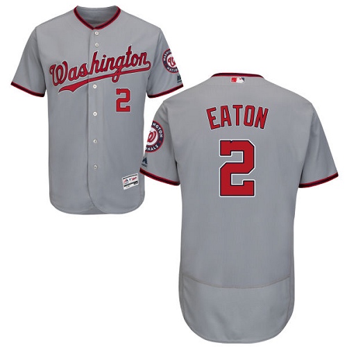 Nationals #2 Adam Eaton Grey Flexbase Authentic Collection Stitched MLB Jersey Nationals #2 Adam Eaton Grey Flexbase Authentic Collection Stitched MLB Jersey
