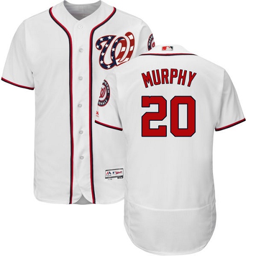 Nationals #20 Daniel Murphy White Flexbase Authentic Collection Stitched MLB Jersey Nationals #20 Daniel Murphy White Flexbase Authentic Collection Stitched MLB Jersey